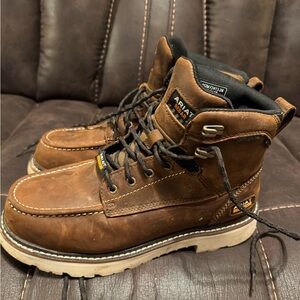 Ariat Brown and Black Men's Work Boots with Tan Outsole